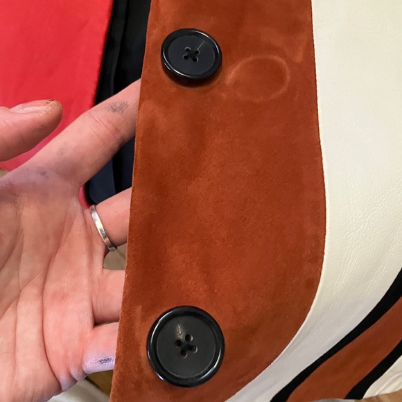 Leather color blocked Derek Lam 10 Crosby striped leather jacket - Picture 12 of 12